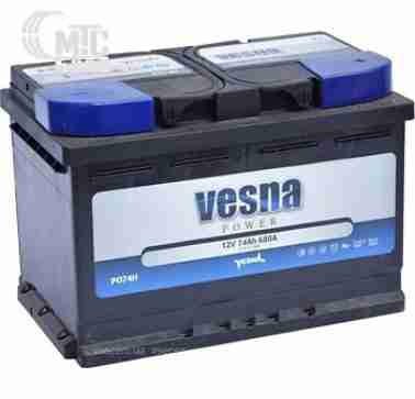 Аккумуляторы Аккумулятор Vesna Power [415074] 6СТ-74 Ач R EN680 А 278x175x190мм